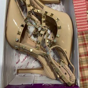 Studded Ankle T-Strap Strappy High Heel